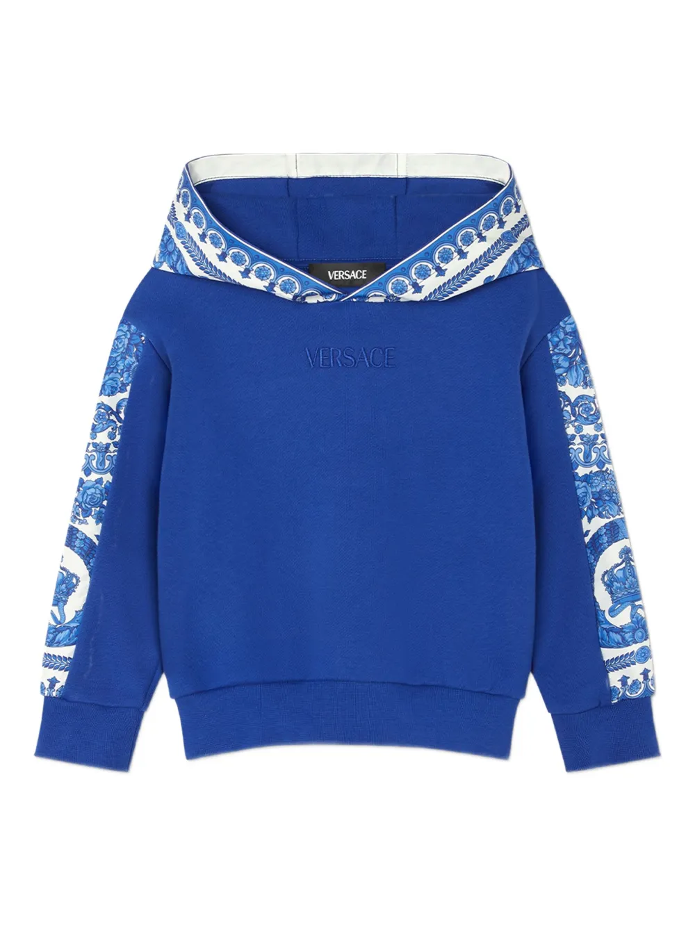 

Худи с узором Barocco Foulard Versace Kids, синий