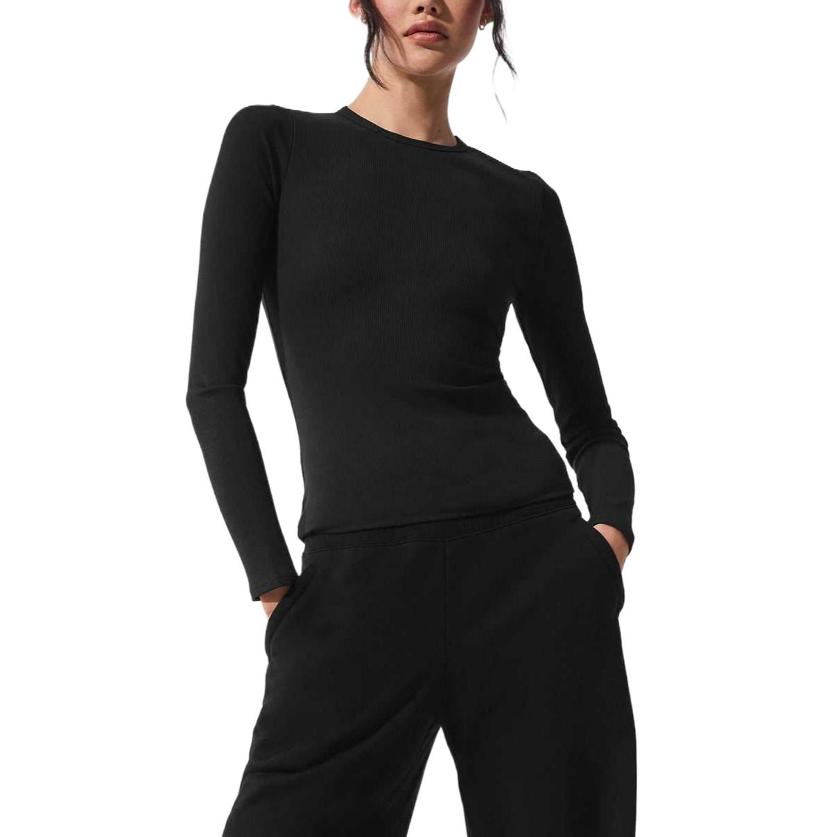 

Обычная женская футболка Alo Yoga, черный черный