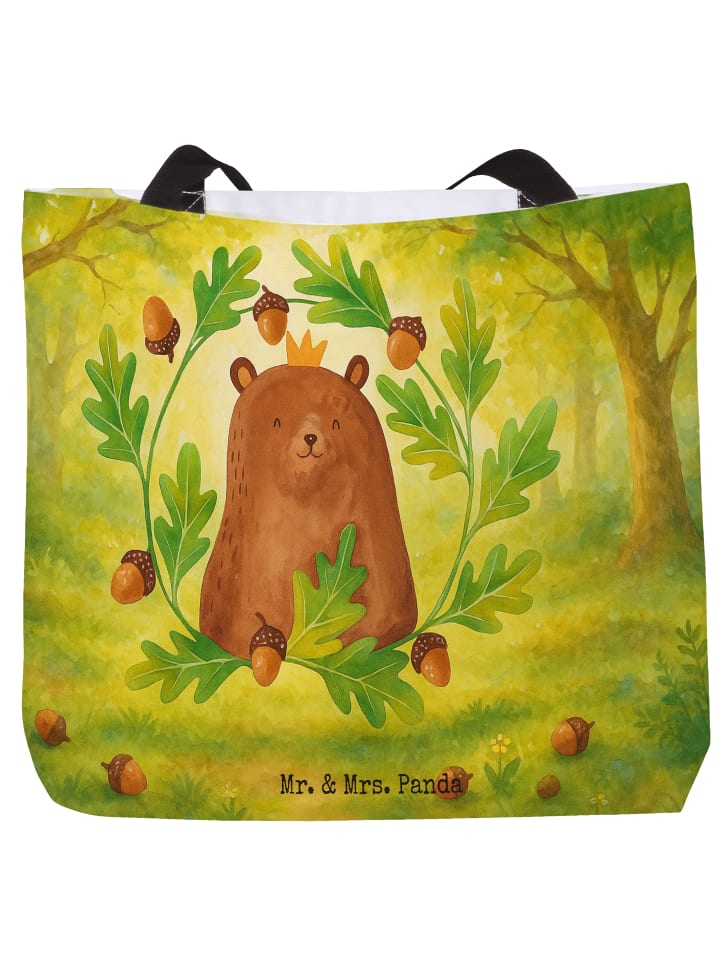 

Mr. & Mrs. Panda Сумка-шоппер с изображением медведя Короля без слогана, белого цвета