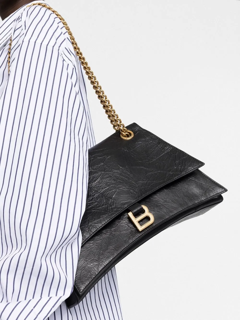 Сумка на плечо Crush Chain среднего размера с цепочкой BALENCIAGA, черный — фото 3