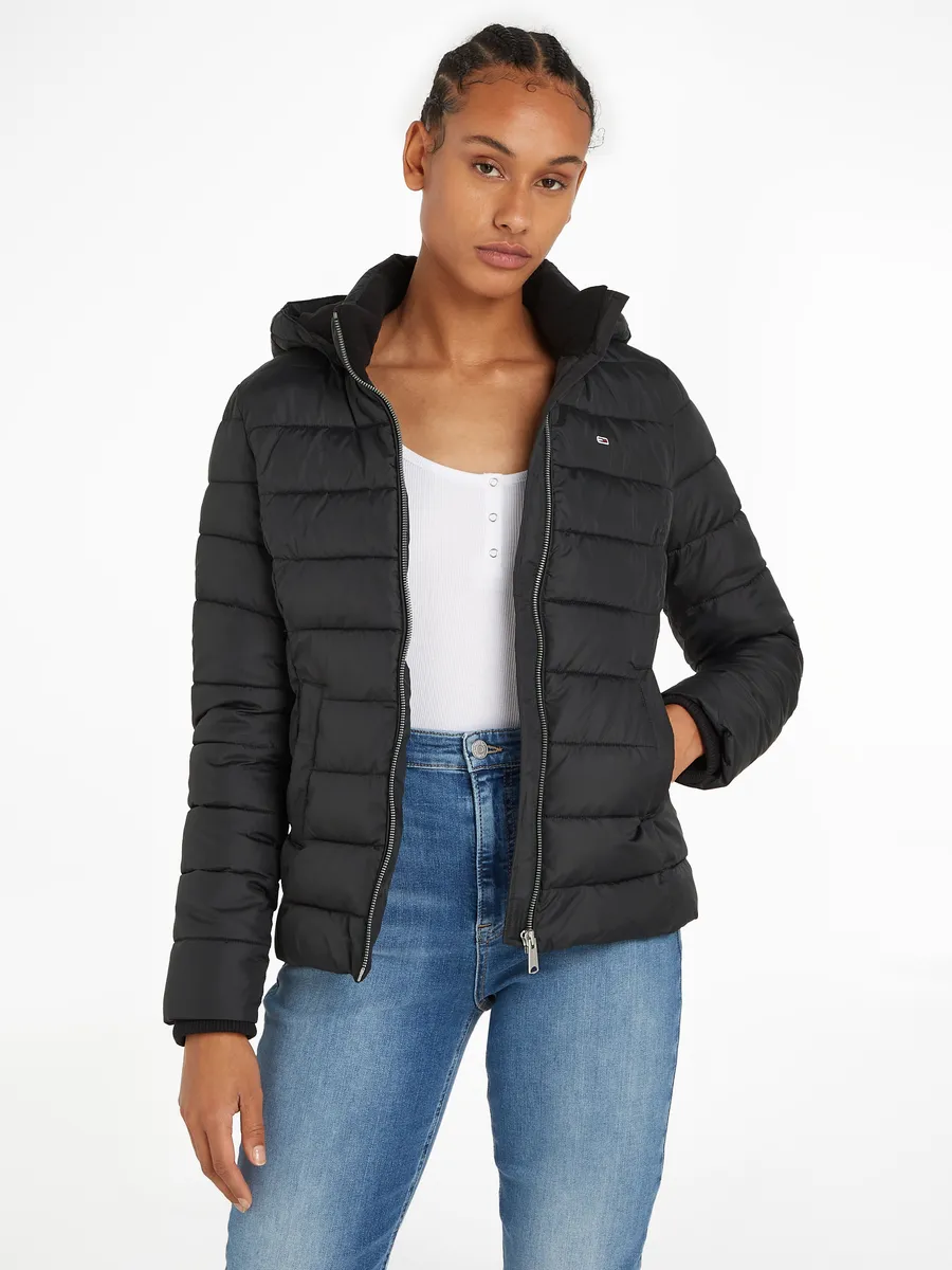 

Стеганая куртка Tommy Jeans "TJW BASIC HOODED JACKET", с капюшоном, с капюшоном, черный