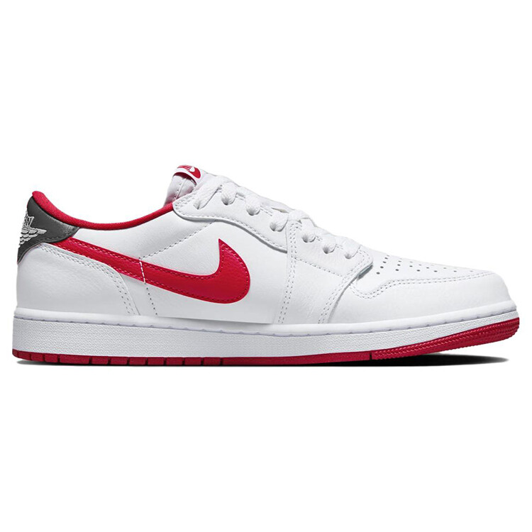 Кроссовки Air Jordan 1 Vintage Basketball Shoes Unisex Low-top White/red, белый — фото 2