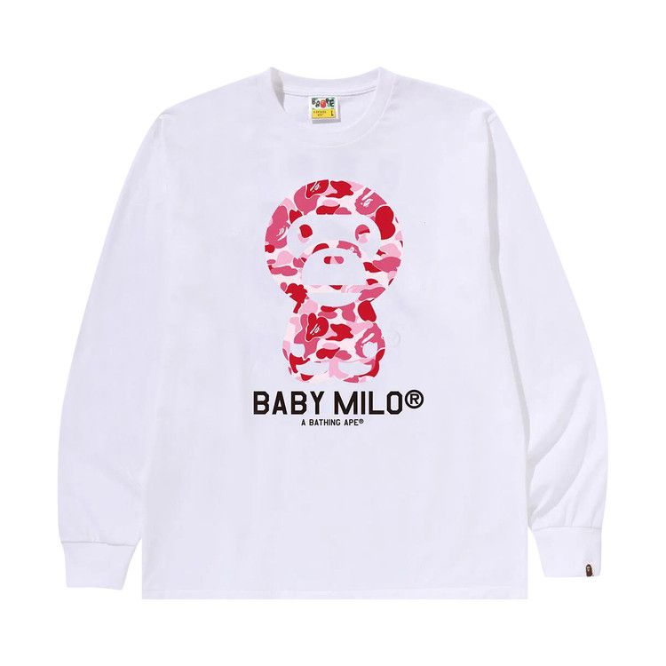 

Футболка BAPE ABC Camo Baby Milo Long-Sleeve Tee, White/Pink