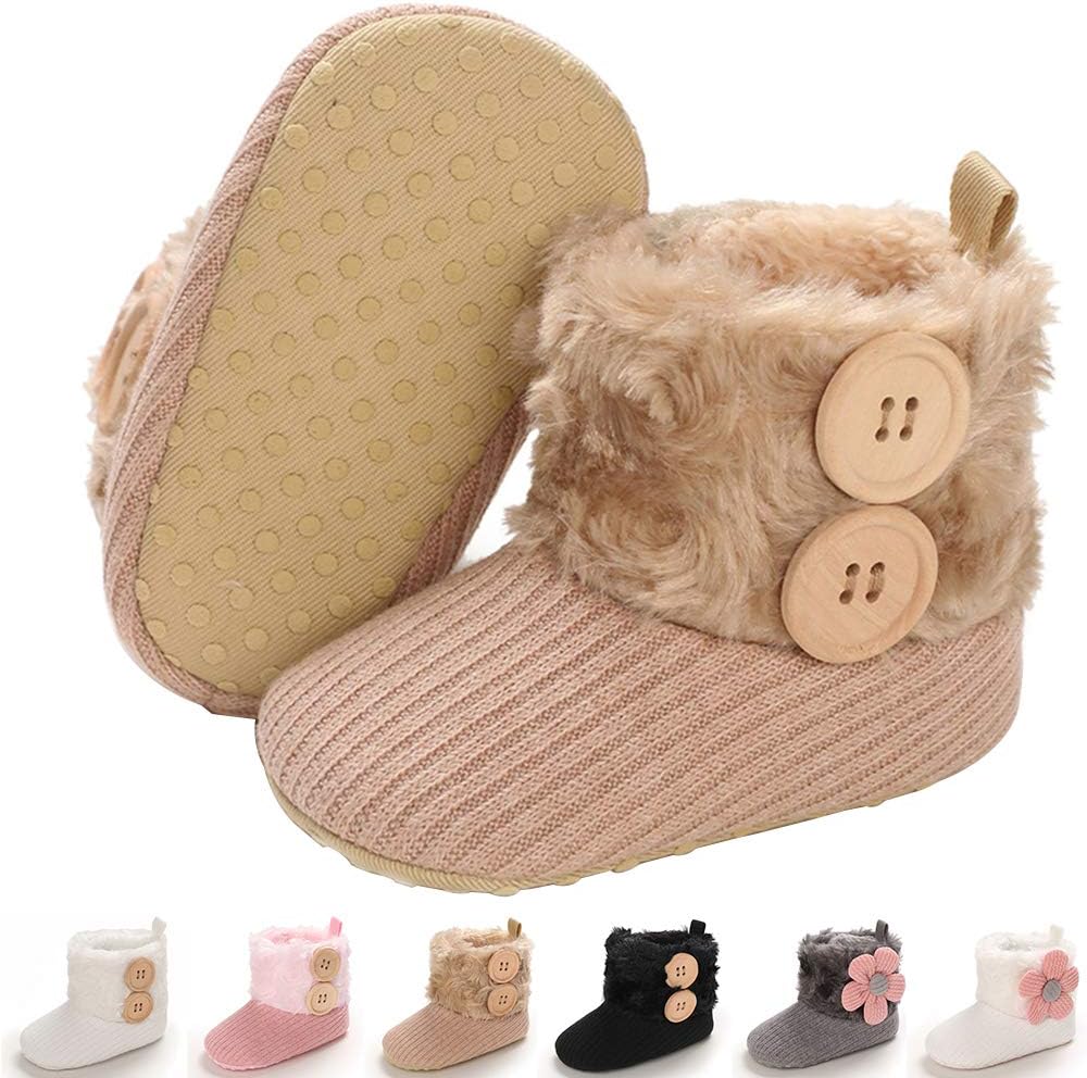 

Ботинки для новорожденных мальчиков и девочек E-FAK, зимние снежные с бантиком, с мягкой подошвой, противоскользящие, теплые, для малышей и начинающих ходить, D/Khaki