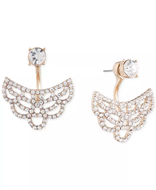 

Серьги-Флоатеры с золотистыми коралловыми кристаллами спереди и сзади Marchesa, gold