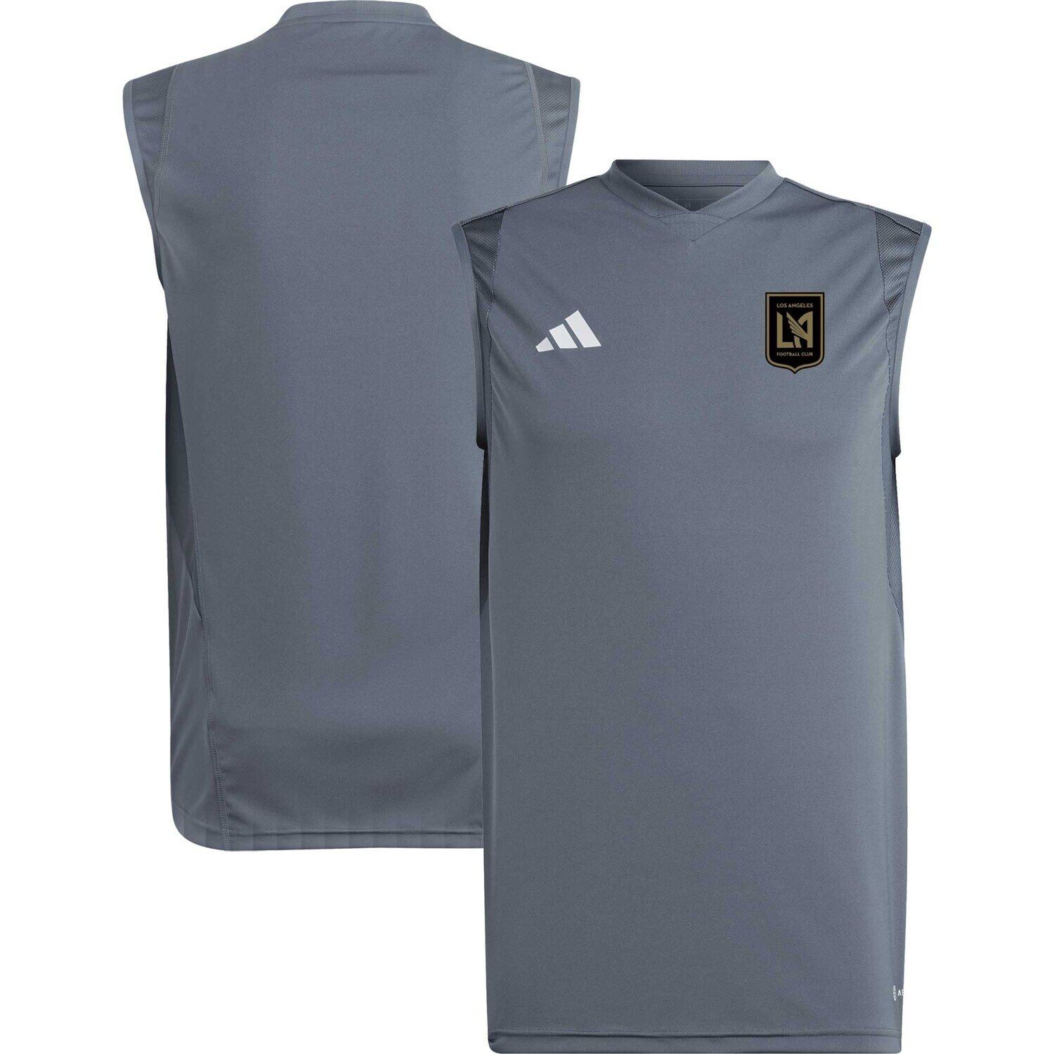 

Мужская серая тренировочная майка без рукавов для тренировок LAFC 2023 adidas, Серый, Мужская серая тренировочная майка без рукавов для тренировок LAFC 2023 adidas
