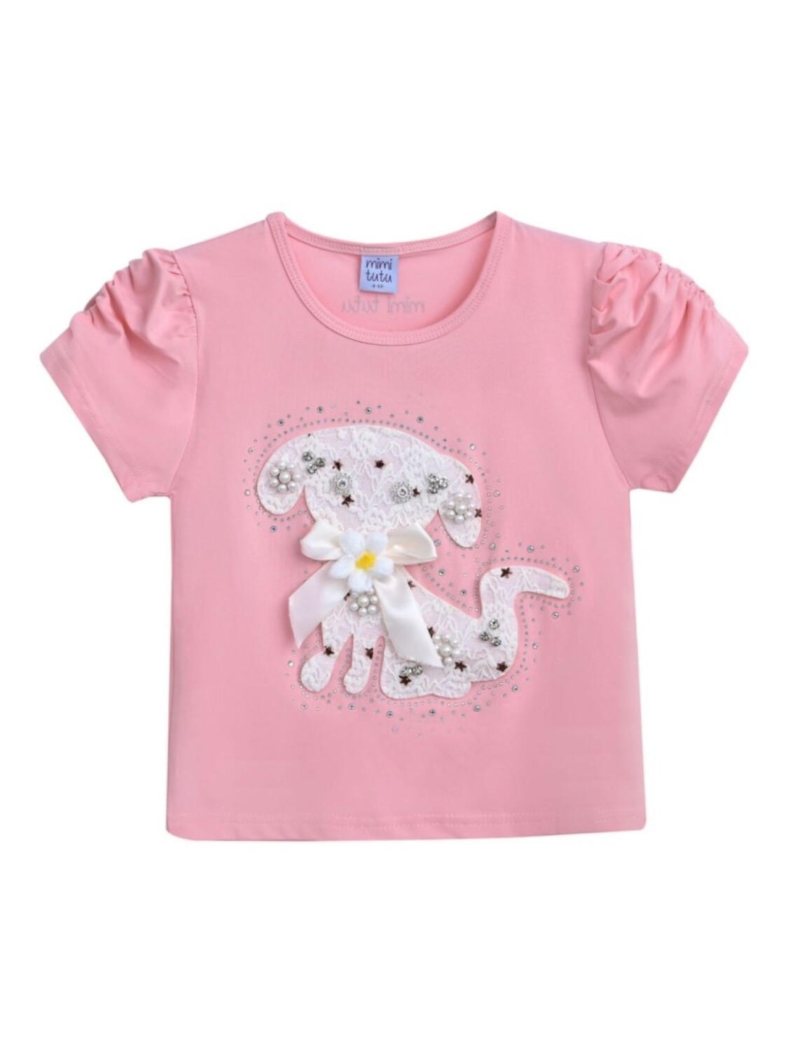 

Футболка с аппликацией Mimi Tutu, розовый