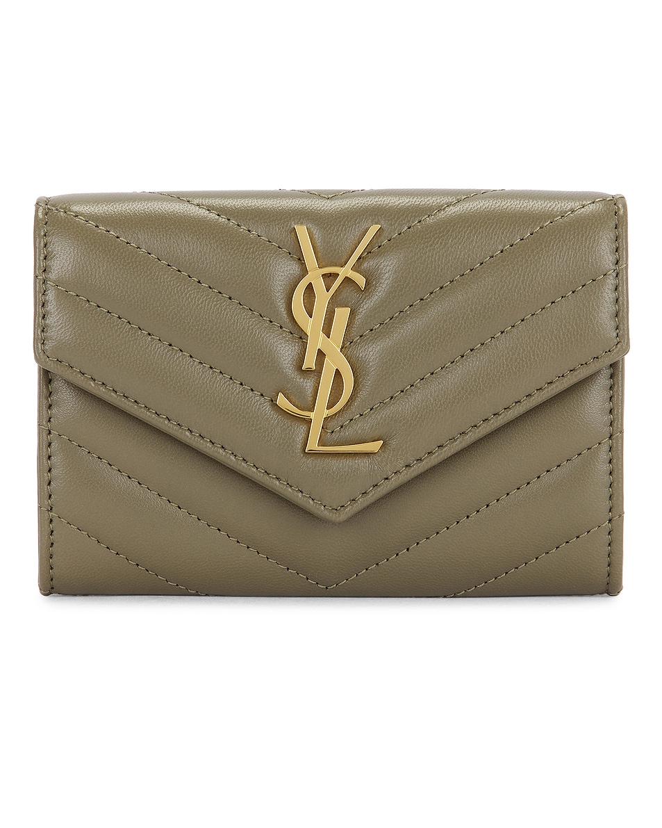 

Маленький кошелёк-конверт Saint Laurent, Strong Moss