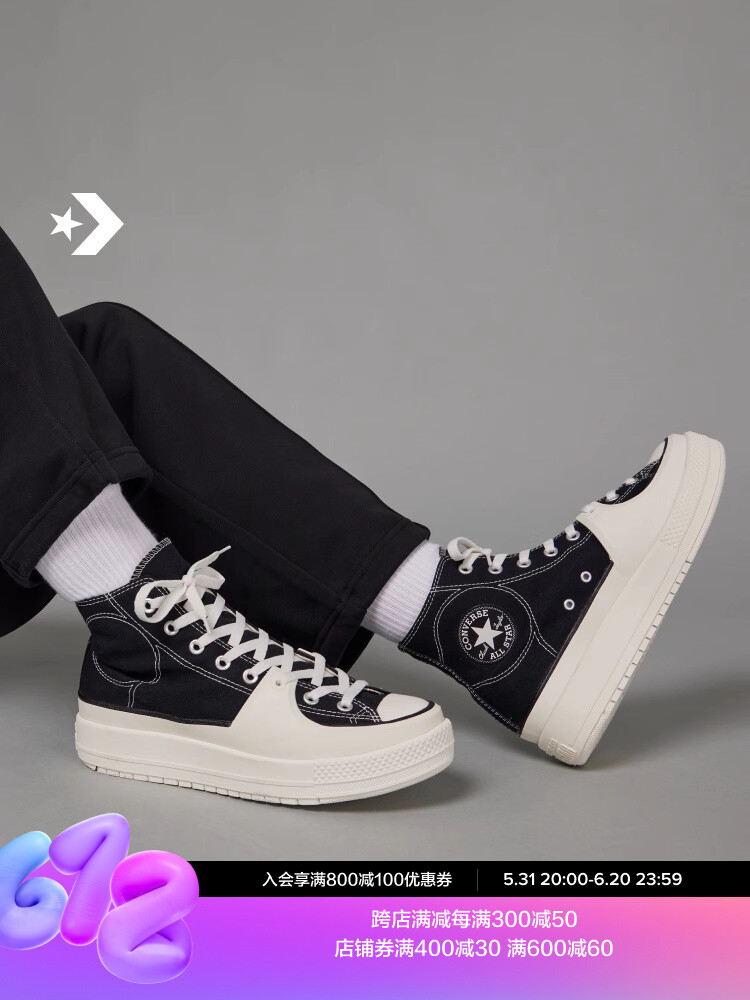 

Кроссовки спортивные Converse Hard Shell All Star Construct, черный / белый