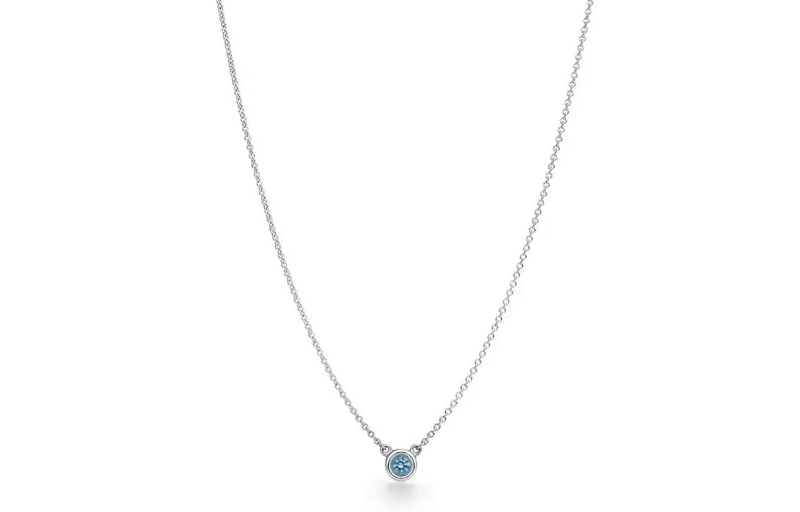 

Elsa Peretti Серебряное ожерелье с голубым камнем для женщин серебро TIFFANY & CO., серебряный