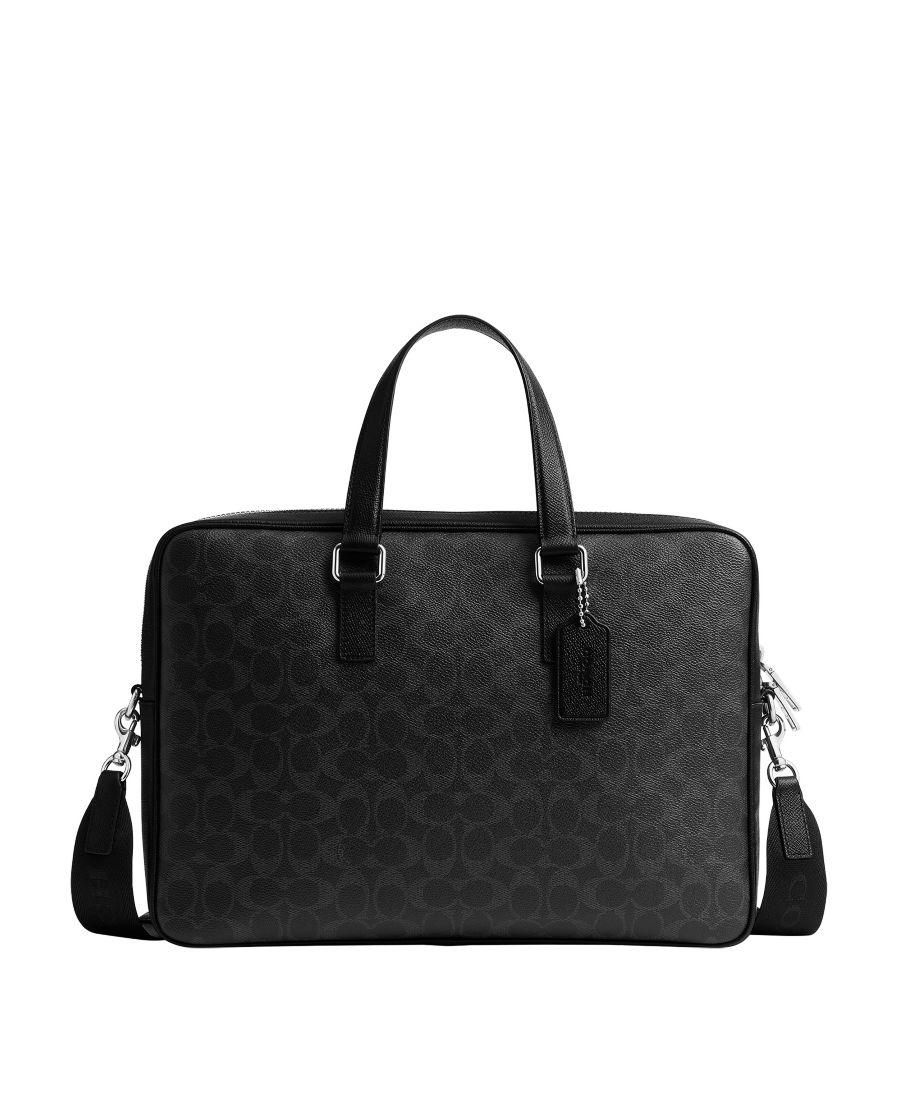 

Мужская сумка для ноутбука Caden Brief Signature Coated Canvas COACH, Black Sign