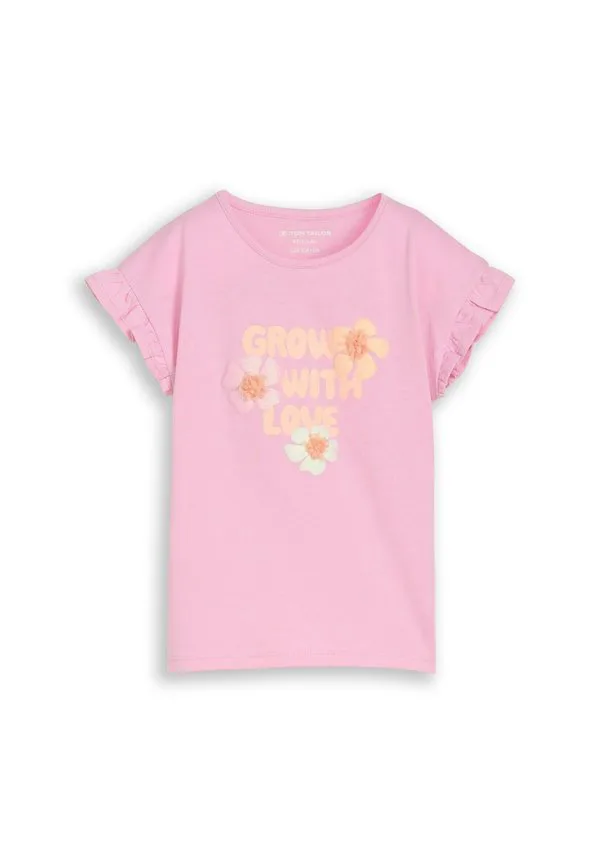 Футболка с принтом mit detail Tom Tailor, Lovely Pink