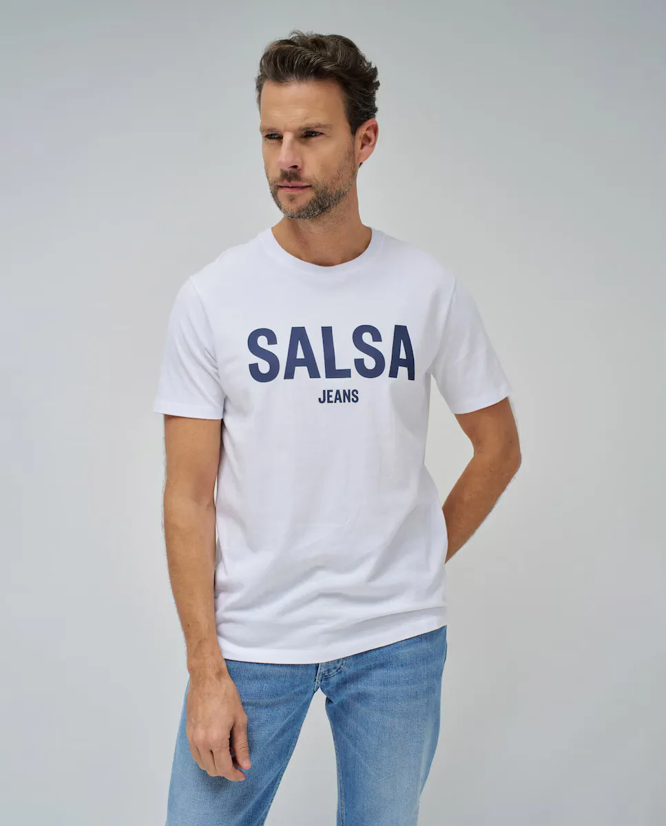 

Мужская футболка с логотипом Salsa Jeans, белый