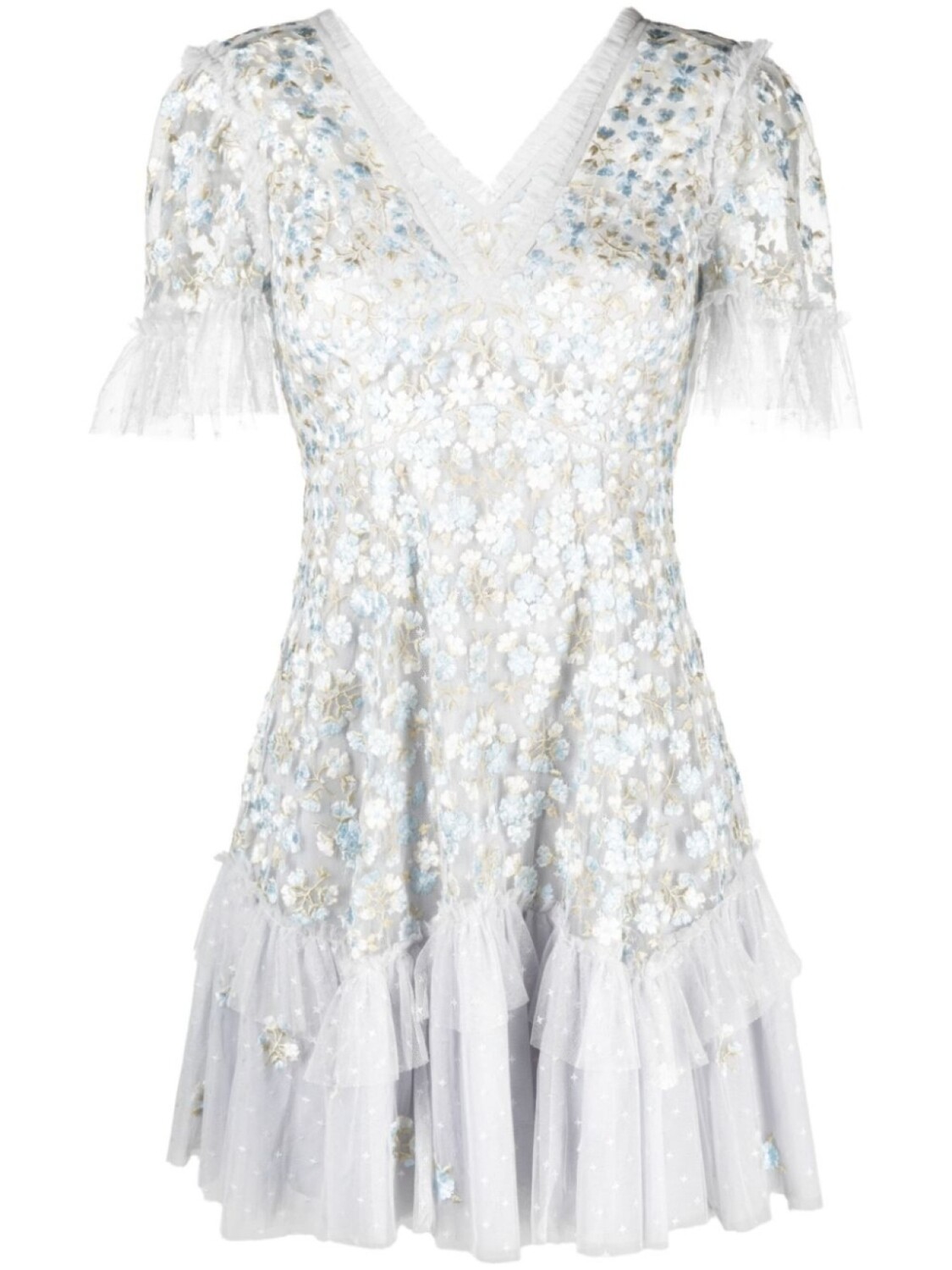

Платье Primrose с цветочной вышивкой Needle & Thread, серый