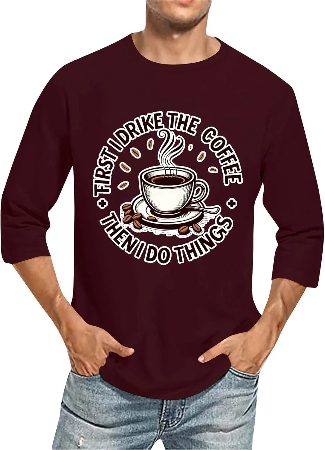 

Футболка для мужчин с 2D принтом, свободный крой FQZWONG