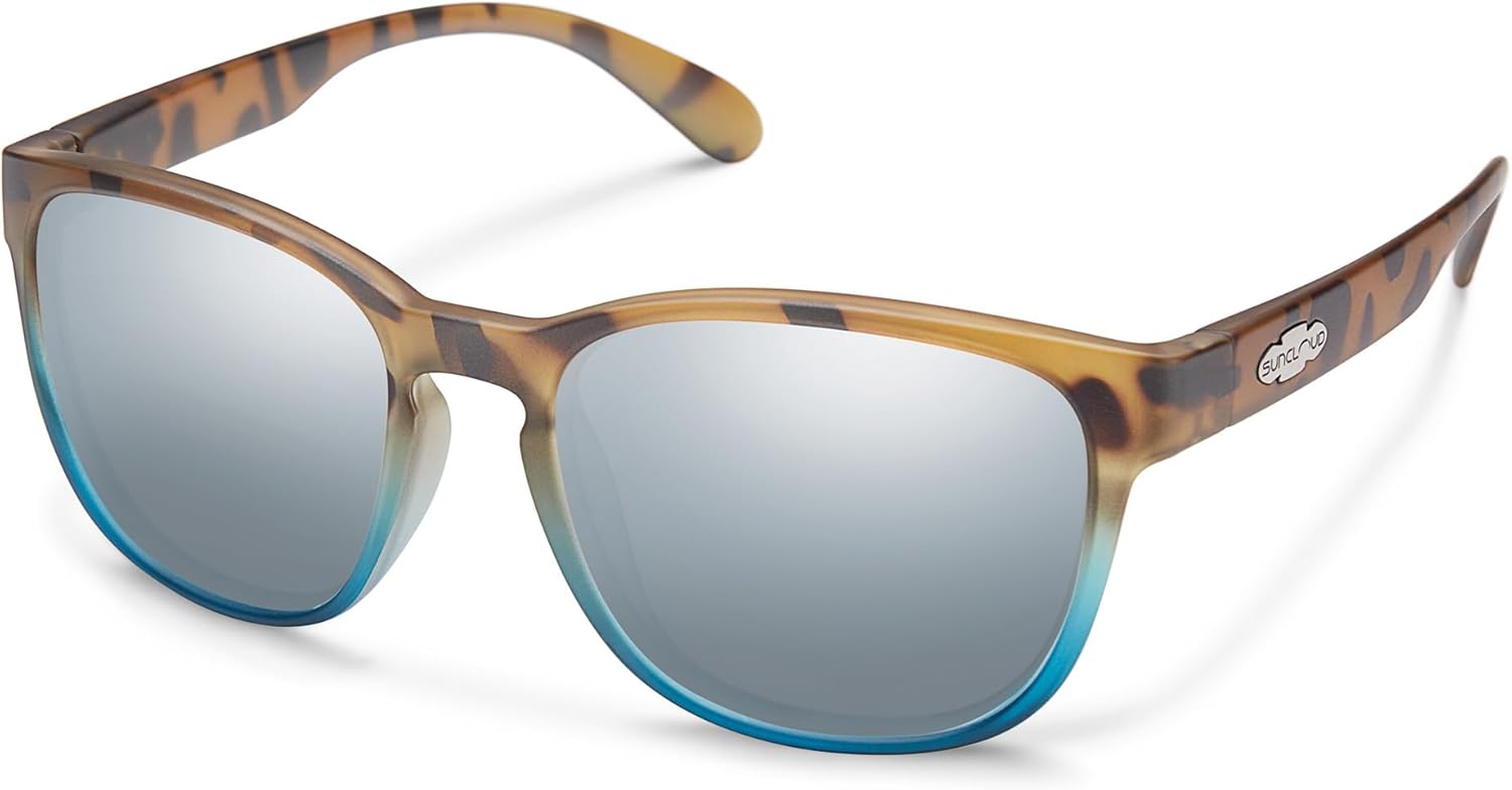 

Поляризованные солнцезащитные очки Suncloud Loveseat – 100% защита от УФ-излучения – удобная посадка, стильный дизайн – для мужчин и женщин, Matte Tortoise Blue Fade/Polarized Silver Mirror