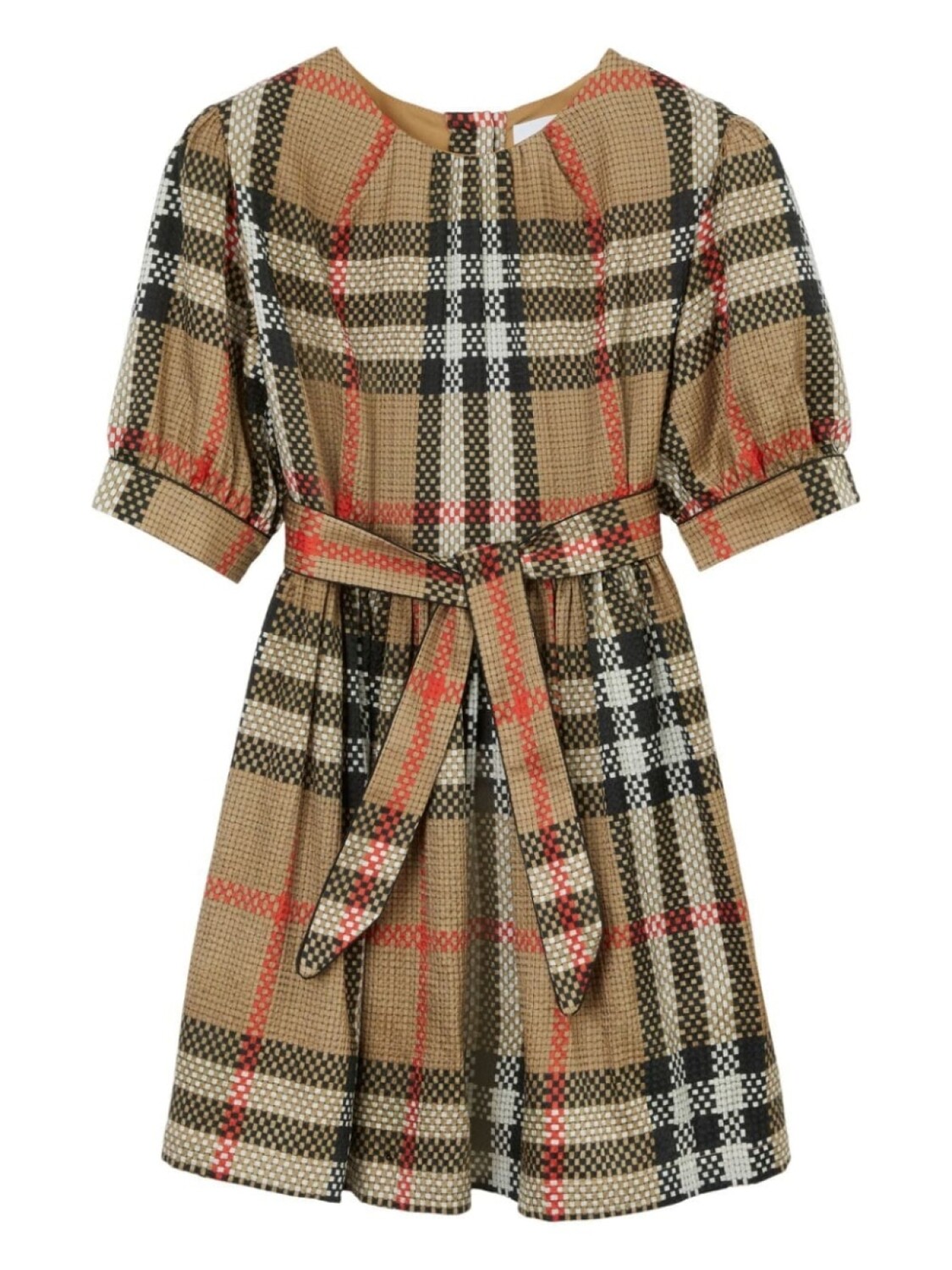 

Burberry Kids шелковое платье в клетку Vintage Check, нейтральный цвет