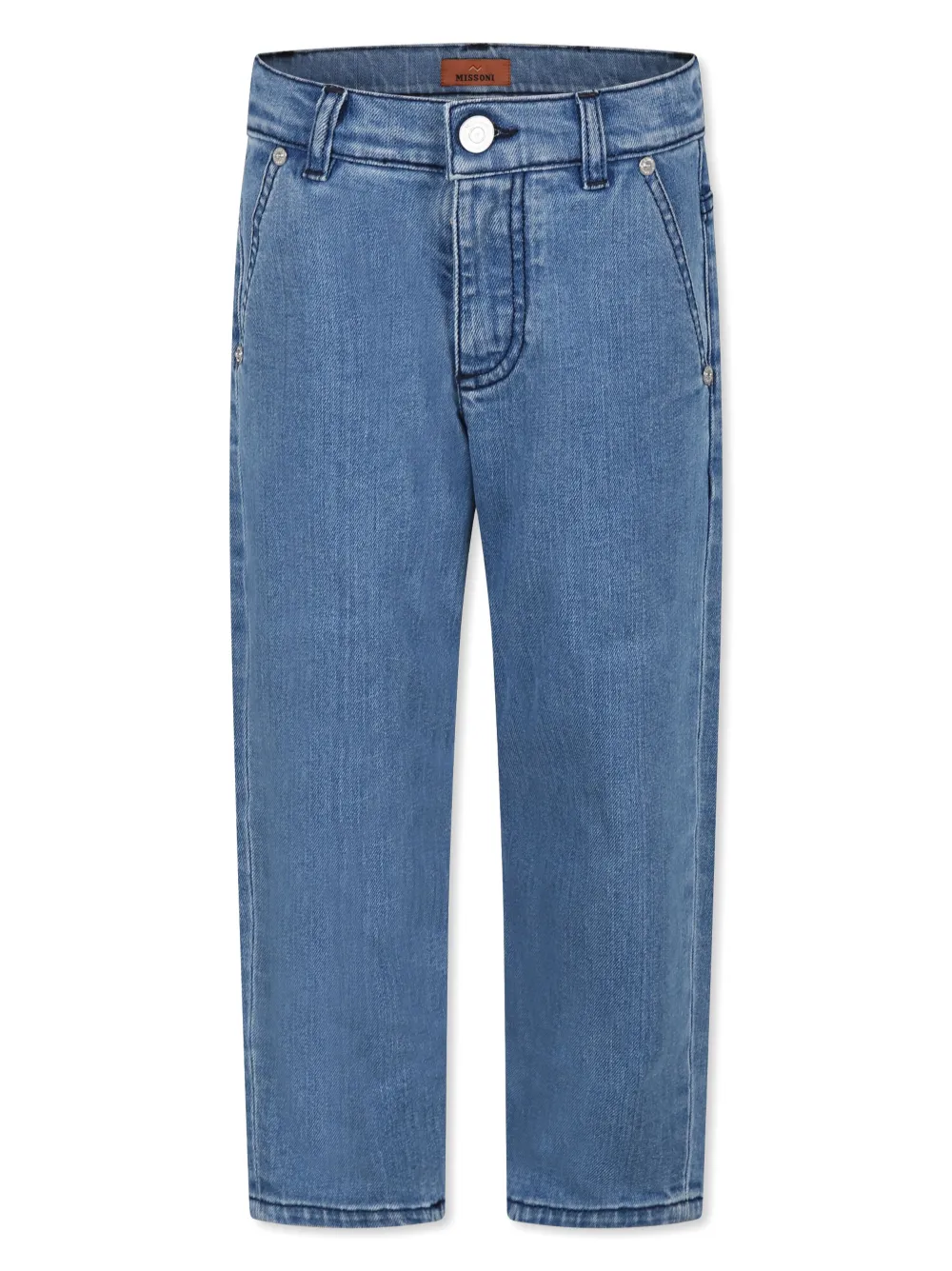 

Прямые джинсы с вышивкой Missoni Kids, синий