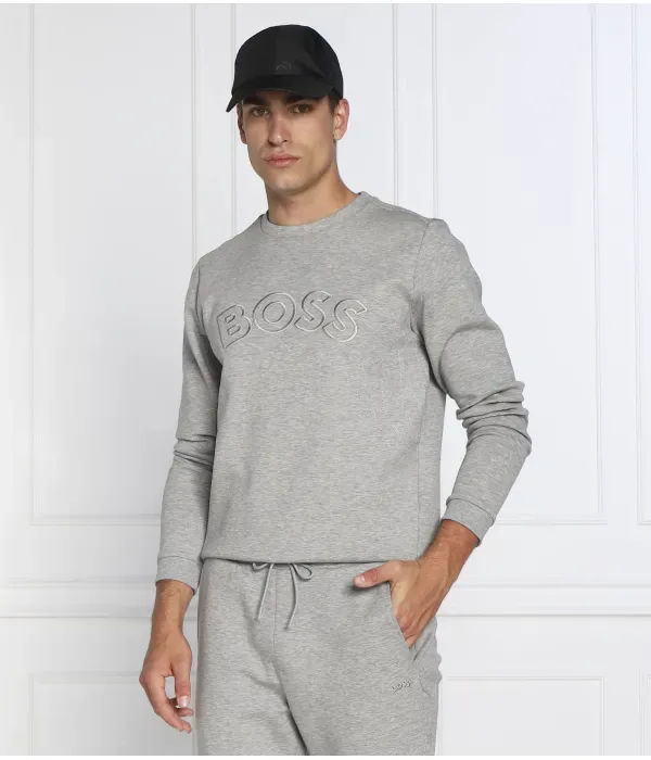 Культовая толстовка Salbo regular fit Boss Green, серый — фото 3
