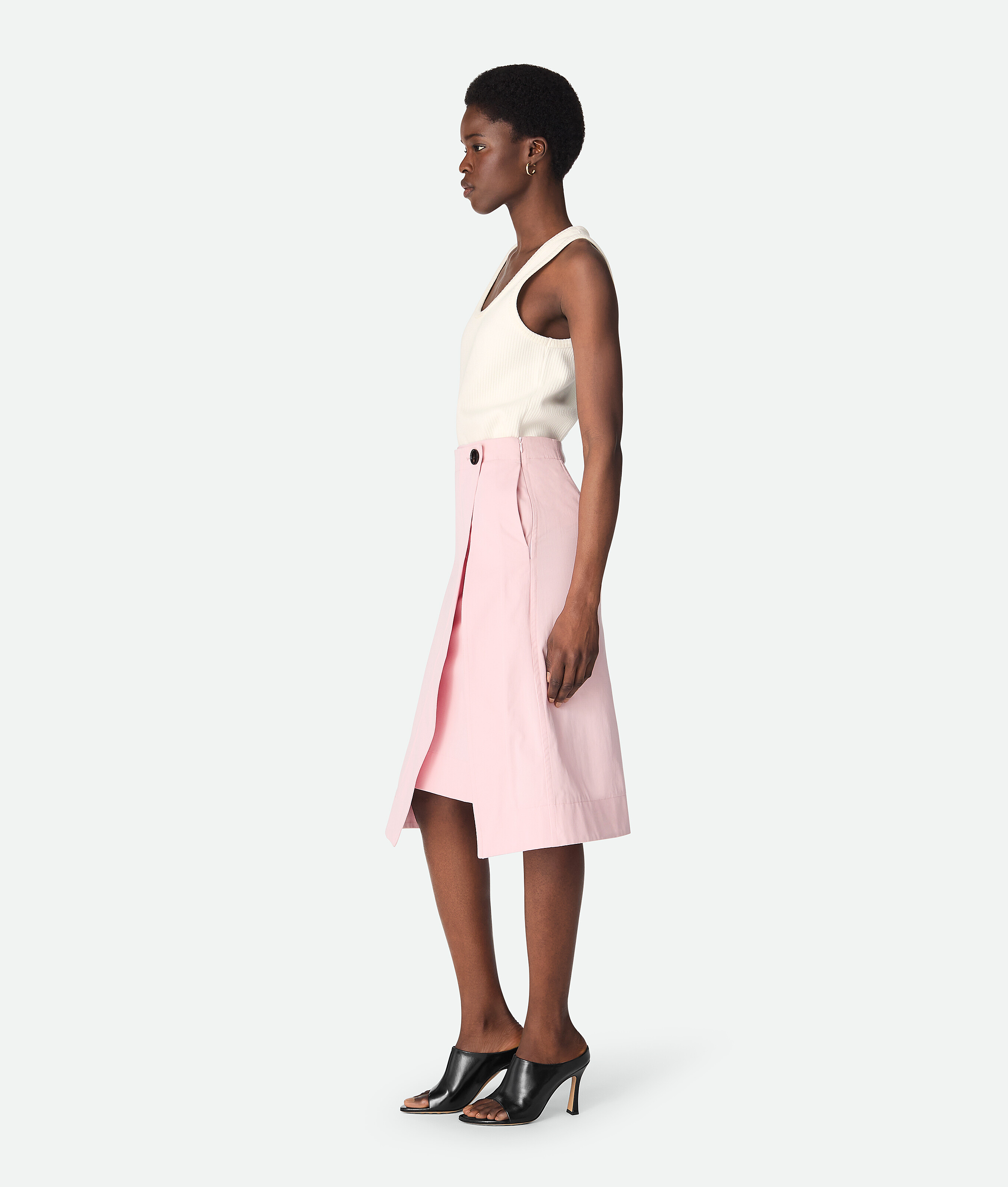 Cotton twill skirt BOTTEGA VENETA, камелия — фото 2