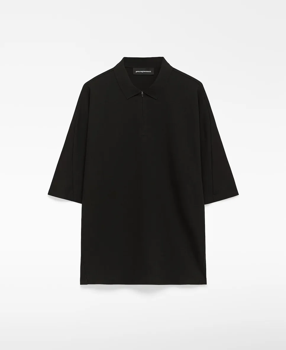 

Мужское оверсайз поло с застежкой-молнией Adolfo Dominguez, черный