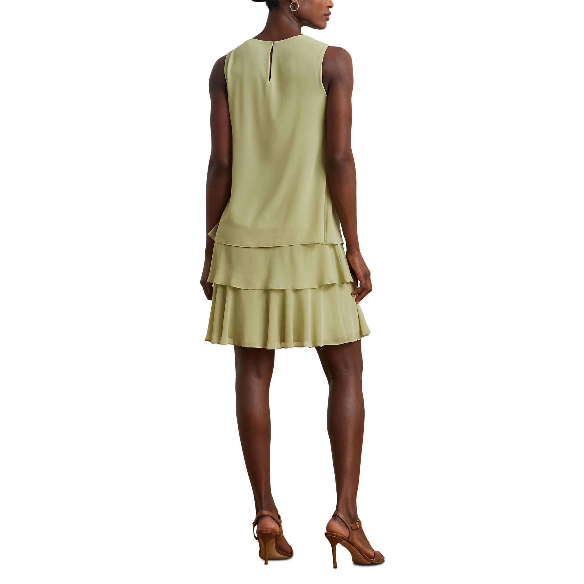 

Платье Lauren Ralph Lauren Crinkle Georgette Shift Dress, Light Olive