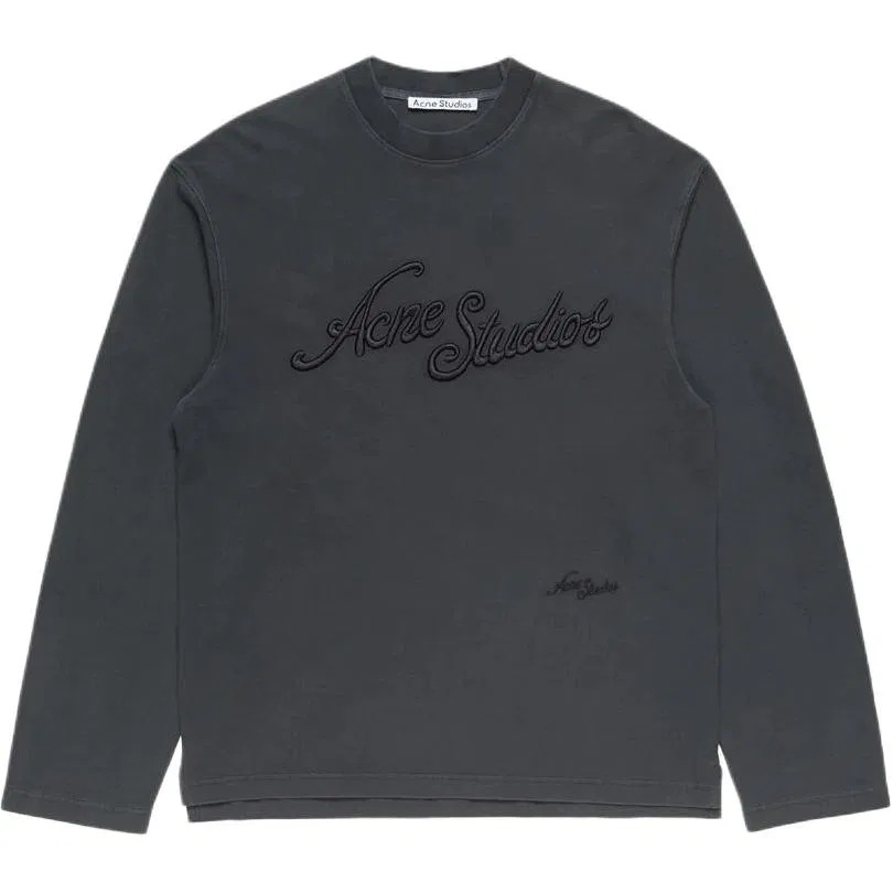 Футболка с длинным рукавом с логотипом Acne Studios черная