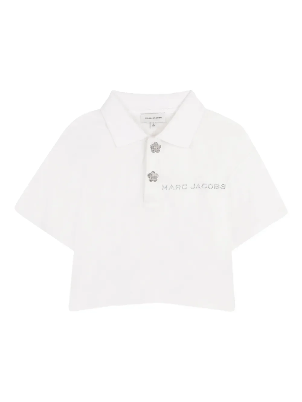 Рубашка поло с короткими рукавами и цветочным декором Marc Jacobs Kids, белый