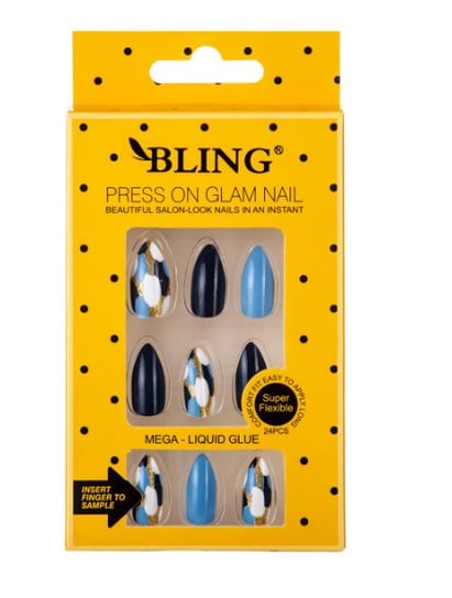 

Типсы BLING, Искусственные ногти (24 шт.) – гламур, узор VI