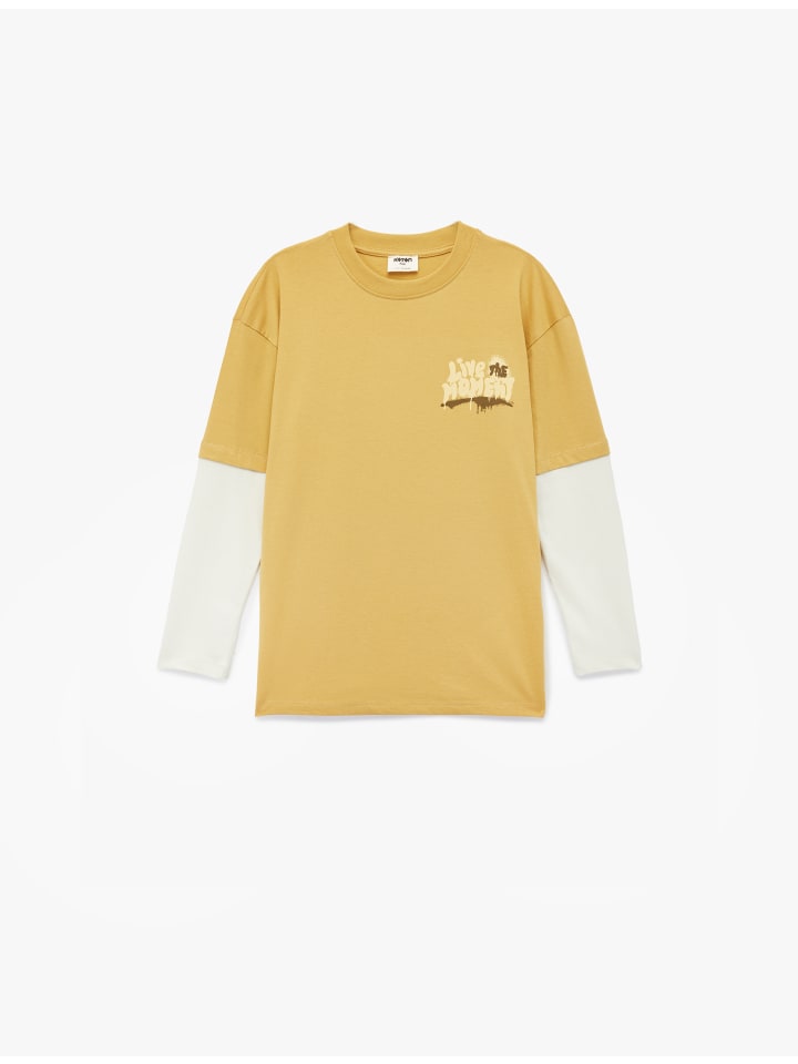 

Футболка LS горчичного цвета KOTON