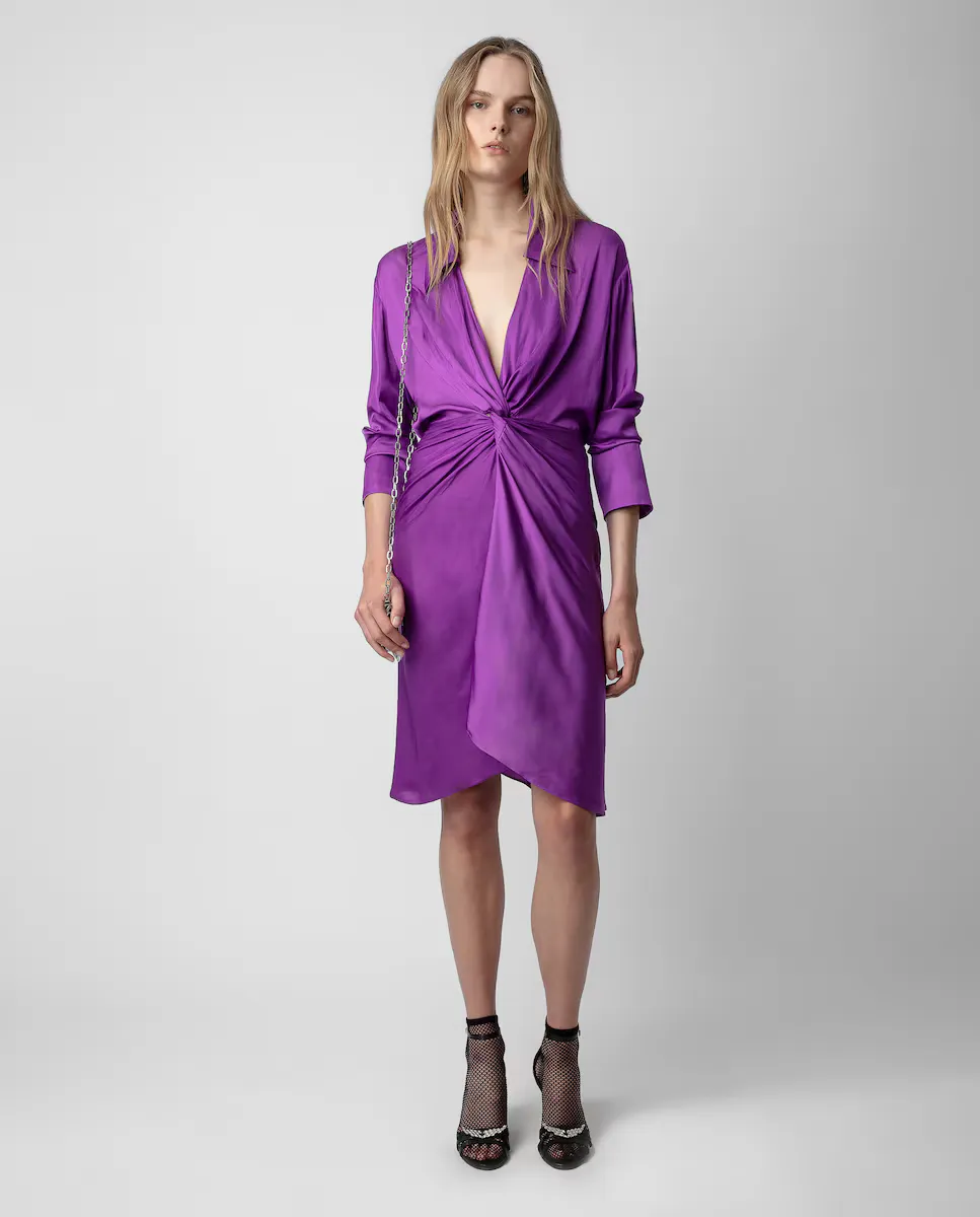 

Короткое атласное платье Rozo Zadig & Voltaire, фиолетовый