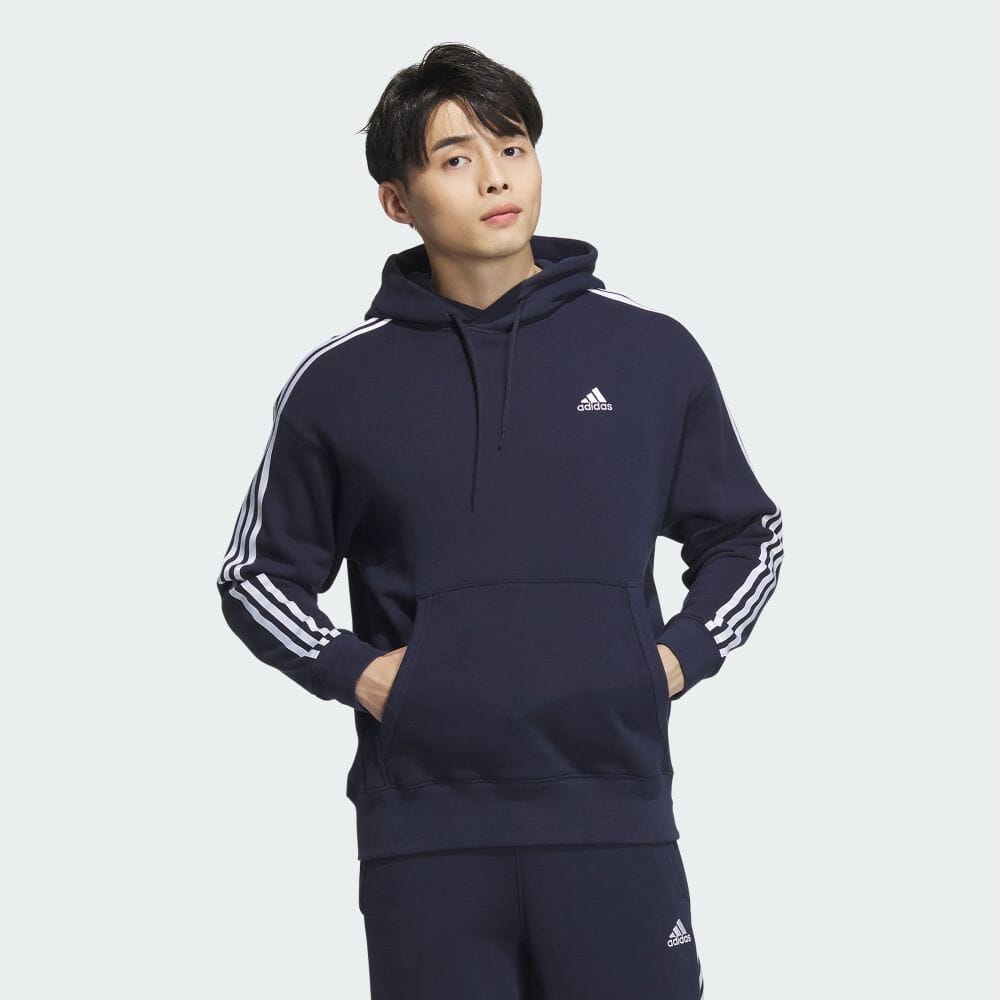 

Толстовка Adidas Essentials Plus Loose Fit 3-Stripes French Terry Pullover Hoodie, цвет Legendary Ink