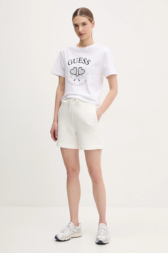 

Хлопковая футболка Guess, белый
