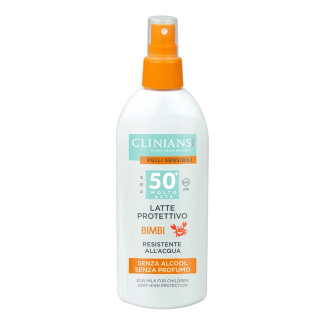 

Latte protettivo bimbi spf50 защитный детский солнцезащитный спрей для тела Clinians, 150 мл