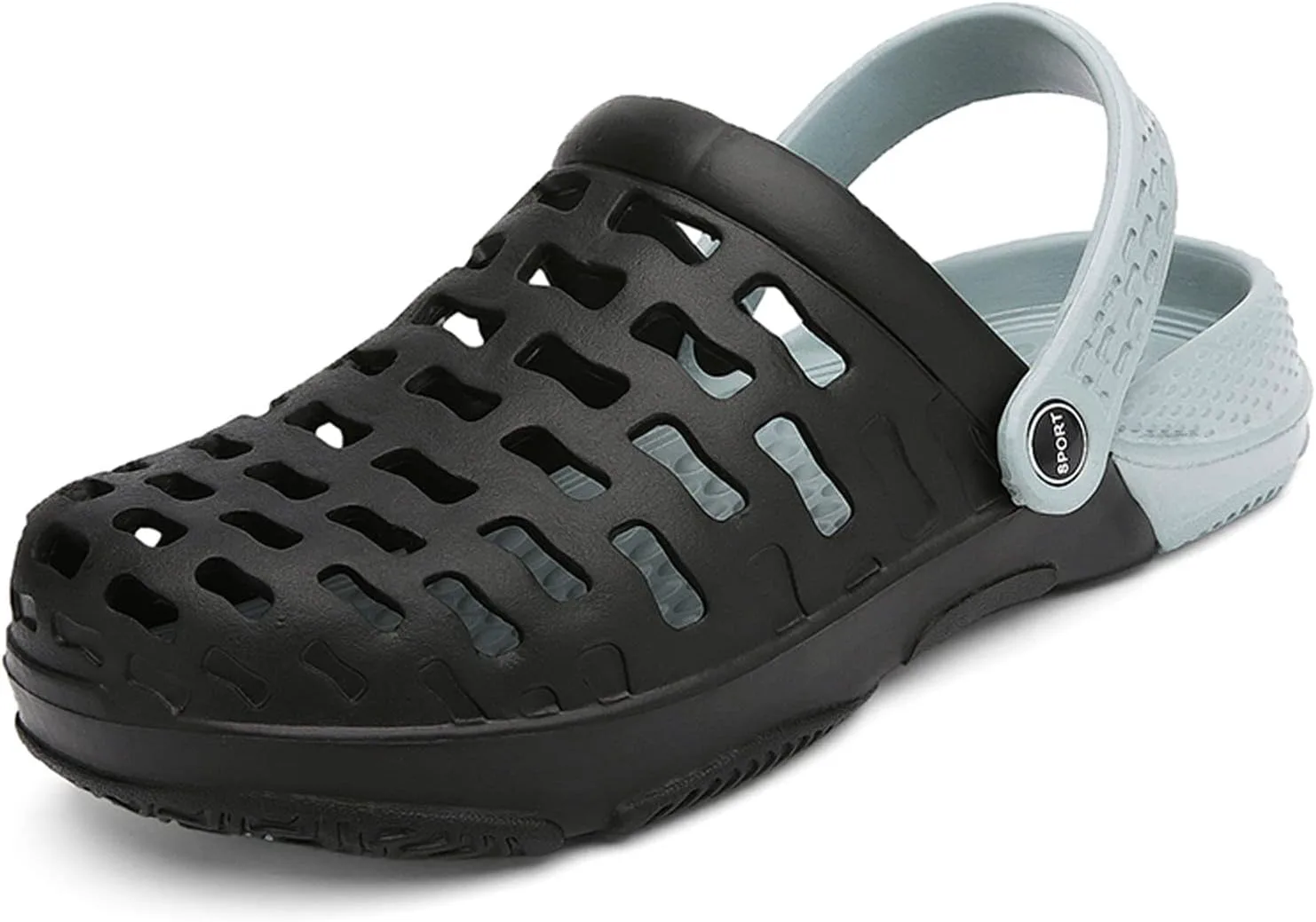 

Мужские садовые сабо Дышащие садовые туфли с поддержкой свода стопы Летние нескользящие шлепанцы для пляжа Meidiastra, черный/синий