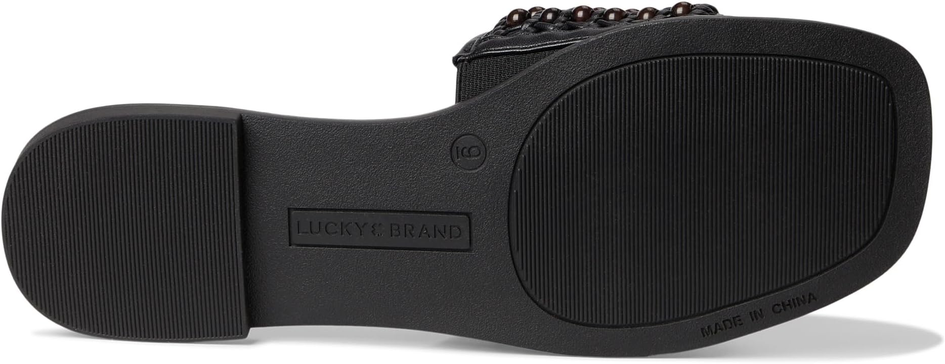 Сандалии Lucky Brand Gidya Beaded Flat Sandals, цвет Black/Brown — фото 3