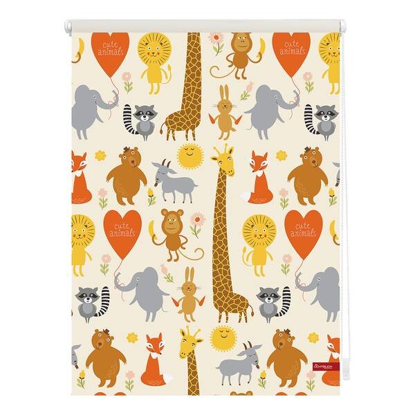 

Рулонные шторы Блэкаут twentyfour Cute Animals, 120x150x6 см, желтый