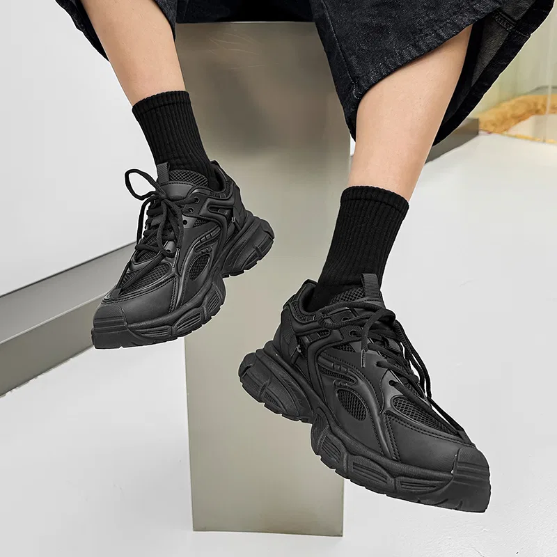 Кроссовки Chunky из кожи TELENT Black — фото 4