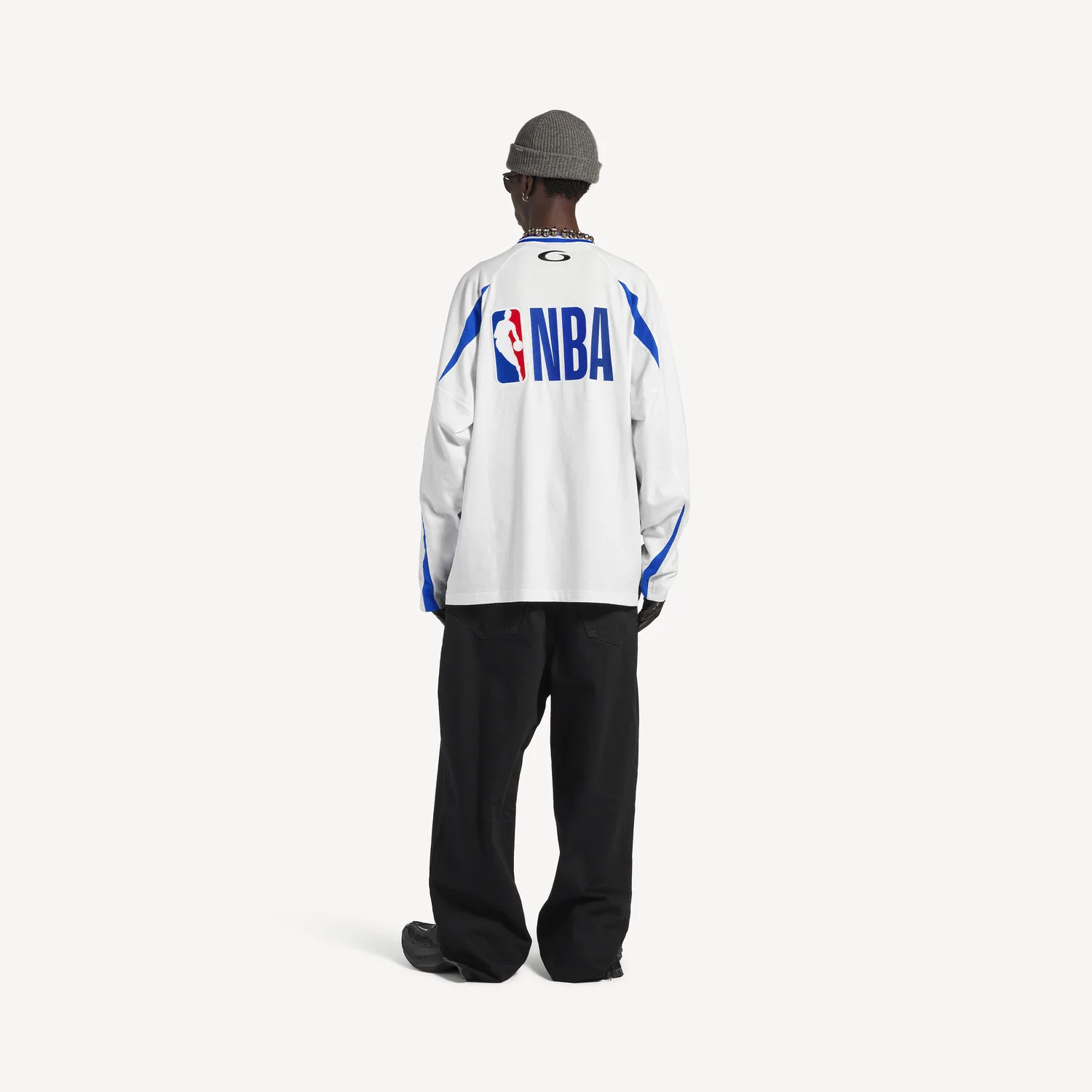 Лонгслив Balenciaga x Nba Collaboration Oversized, белый/мультиколор — фото 4