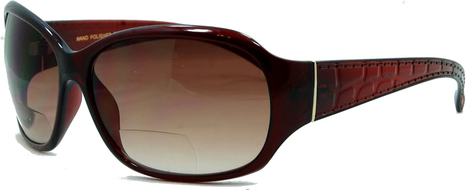 

Очки для чтения In Style Eyes Later Gator с бифокальными линзами — итальянский дизайн — спортивная оправа большого размера в полной оправе — неполяризованные, Brown