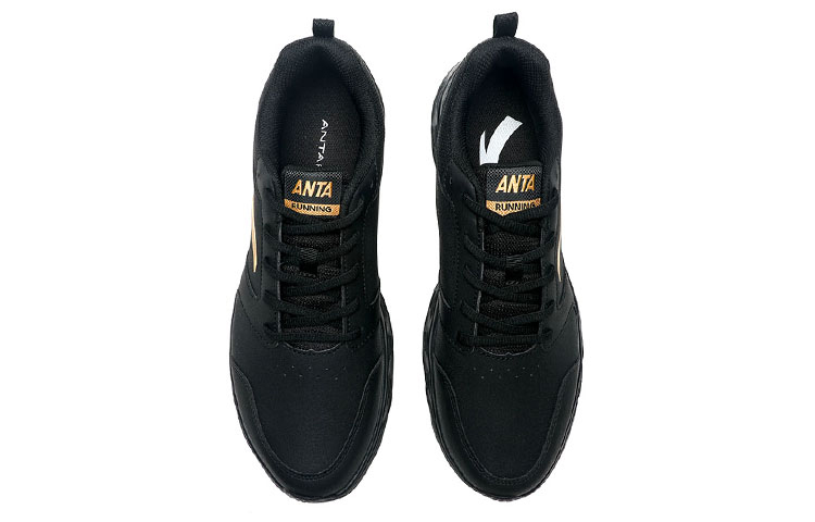 Антискользящие износостойкие низкие кроссовки для бега Anta Running Collection мужские черные с золотым — фото 4
