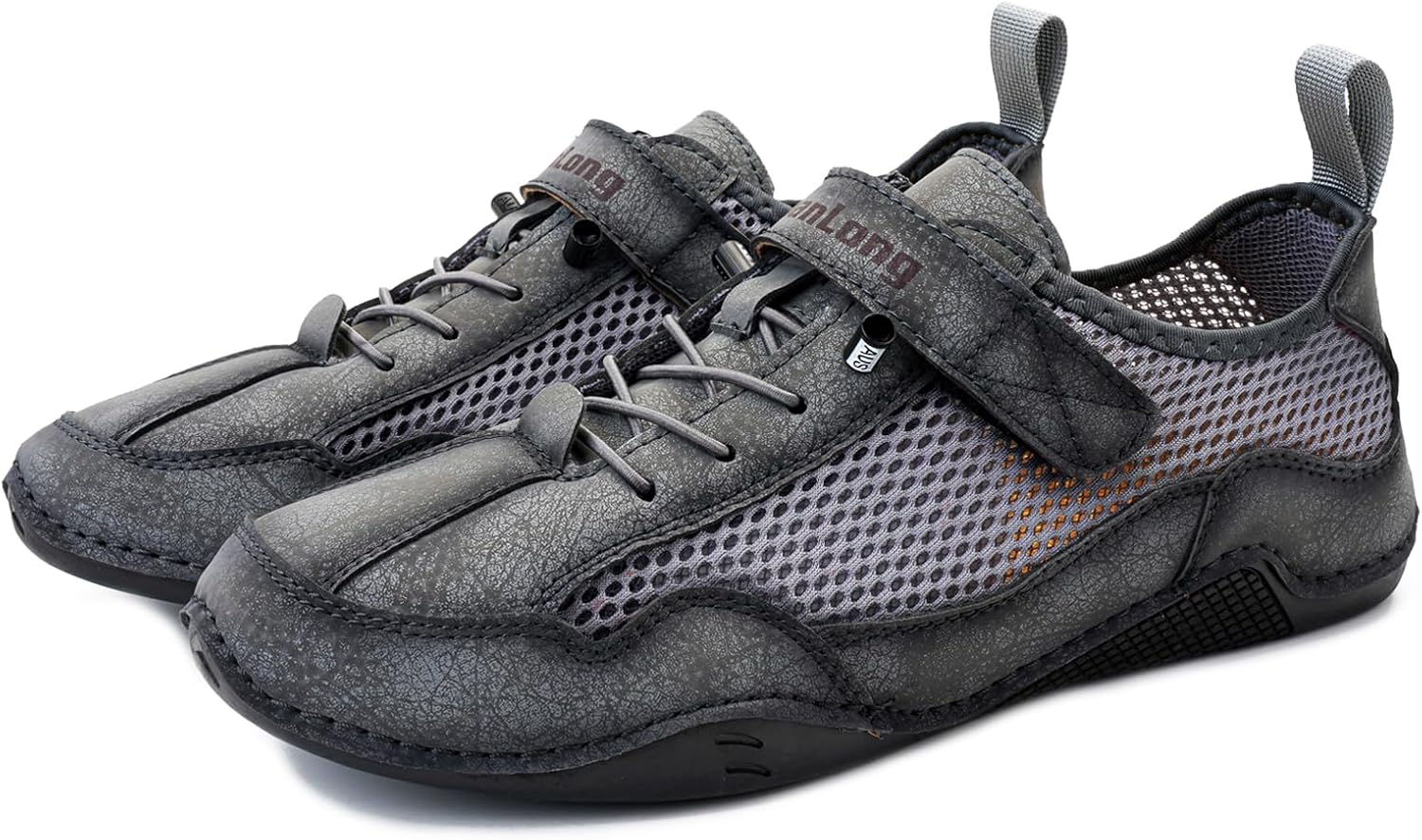 

Мужские итальянские кроссовки AIVYFAJA, выполненные вручную, с дышащей сеткой, кожаной застежкой-липучкой, без шнурков, нескользящие, быстро сохнущие водные туфли для комфорта, повседневной носки, легкие для вождения и активного отдыха на улице,...