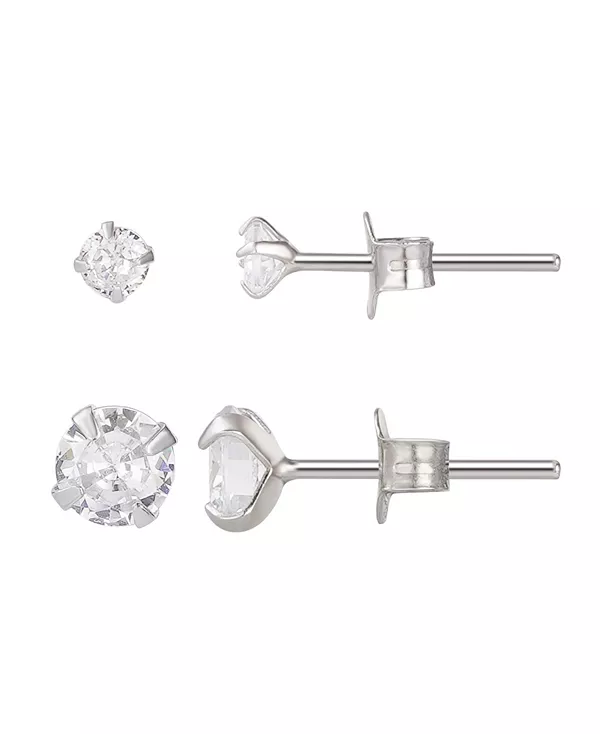 

Комплект серег-гвоздиков с покрытием из стерлингового серебра Adornia, silver