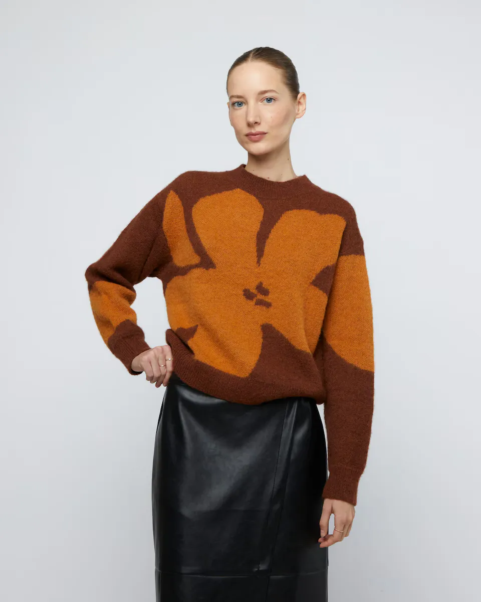 

Жаккардовый женский свитер с цветочным принтом Wild Pony, мультиколор