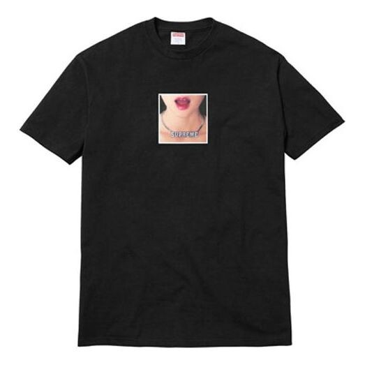 

Футболка ss18 necklace tee black printing short sleeve Supreme, черный