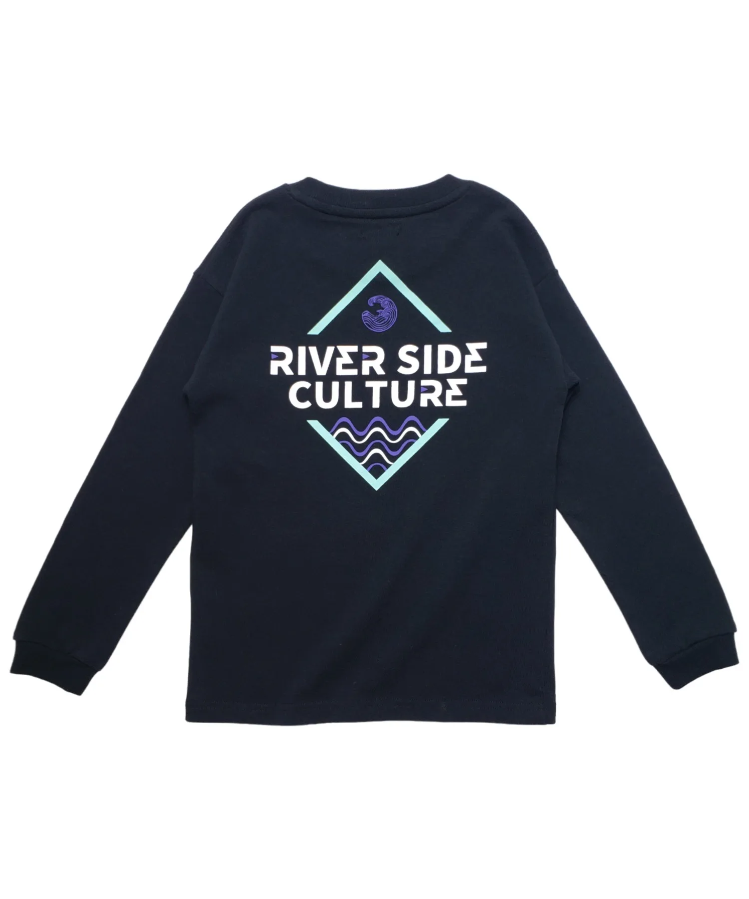 Детская футболка с длинным рукавом RIVER SIDE CULTURE с логотипом чёрная