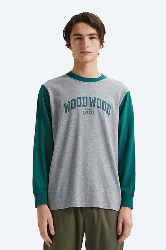

Хлопковый топ с длинными рукавами Mark IVY Longsleeve Wood Wood, серый