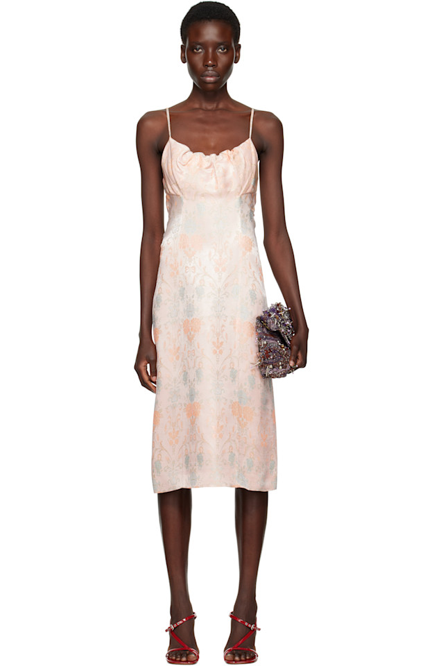 

Жаккардовое платье миди Dries Van Noten, цвет lpink