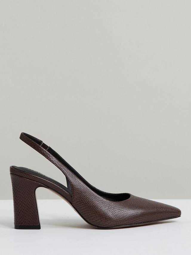 Лорена лодочки на шлейке из кожи Reiss, Chocolate