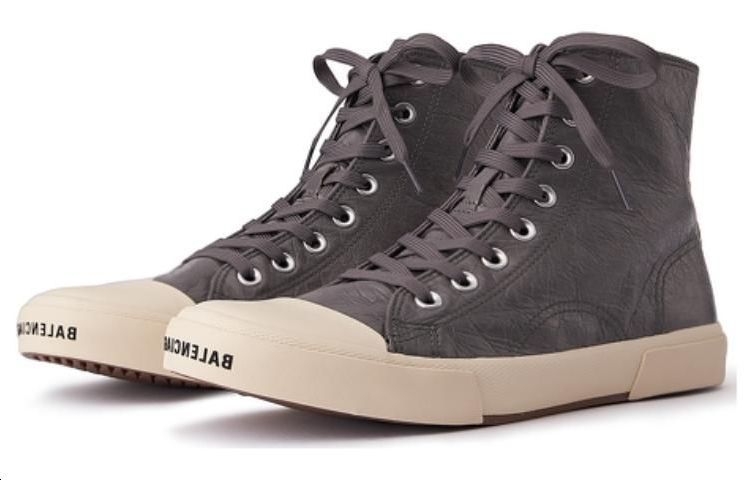 Balenciaga Парижские высокие кеды 'Коричневая кожа и белая резина' - Умбра, цвет Umber — фото 3